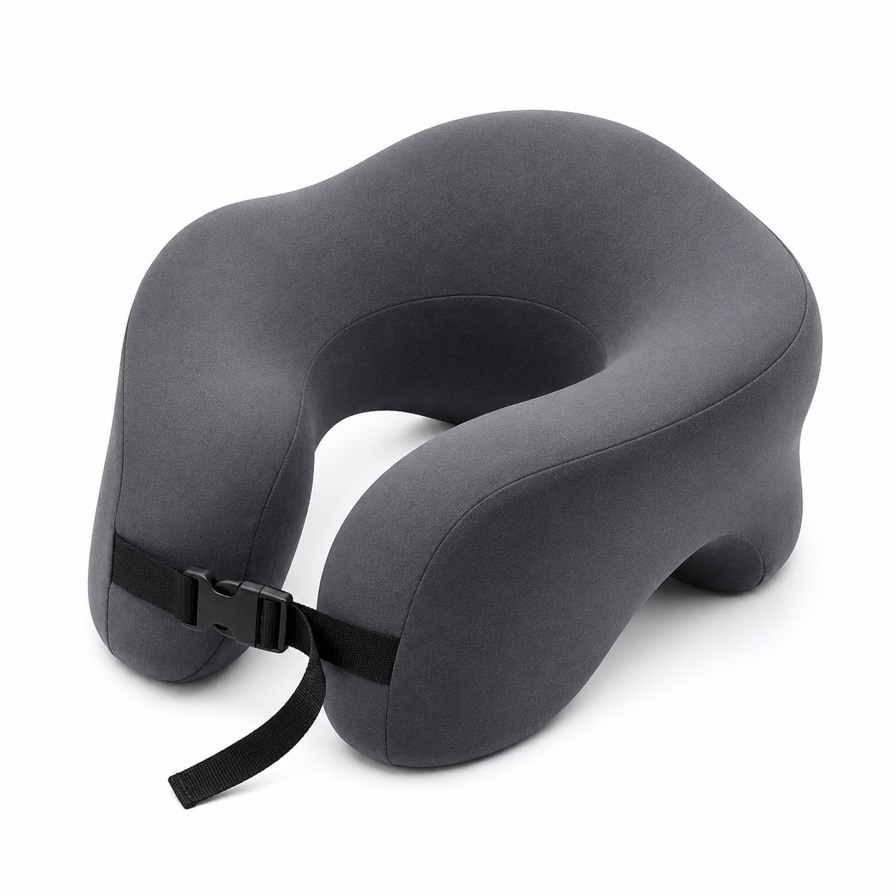 Resekudde med huvudstöd i ergonomisk design som ger stabilt stöd för nacke och huvud under resor.