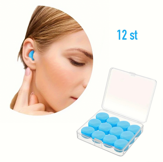 Formbara silikonöronproppar 12-pack – Återanvändbara & ljuddämpande för konsert, simning, skytte & sömn