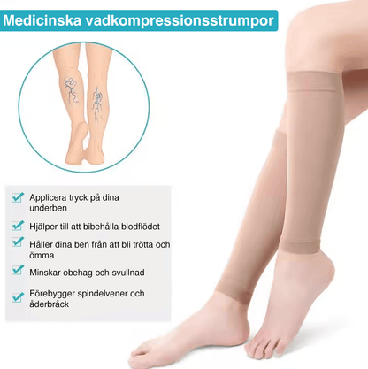 Ortopediska Stödstrumpor – Mjuka och högelastiska för Vader (1 par)