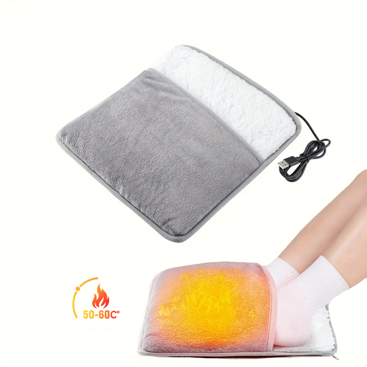 USB-driven fotvärmare – mjuk värmekudde som håller fötterna varma (50–60°C)