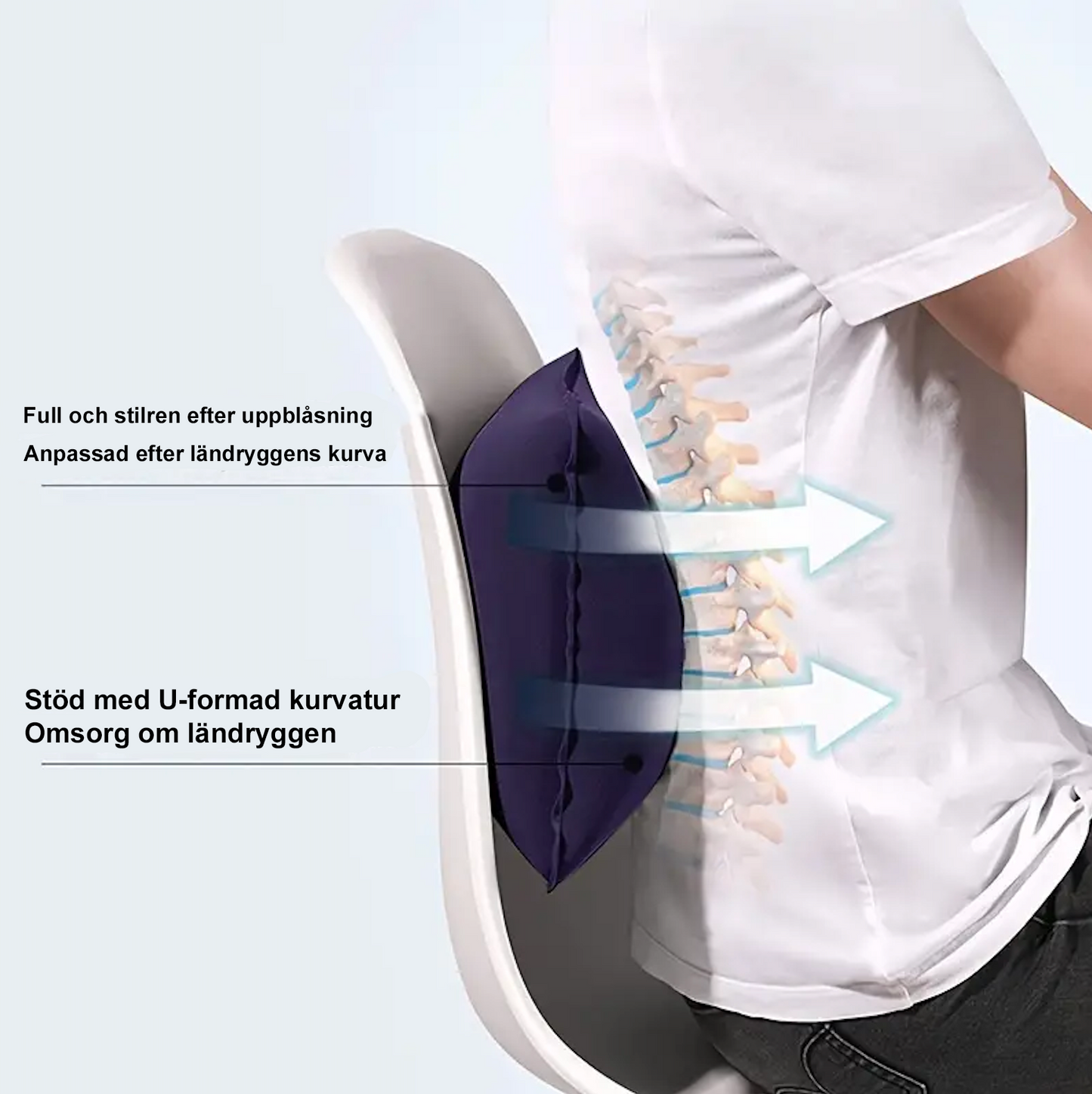 Uppblåsbar Kudde för Nack- och Ryggstöd