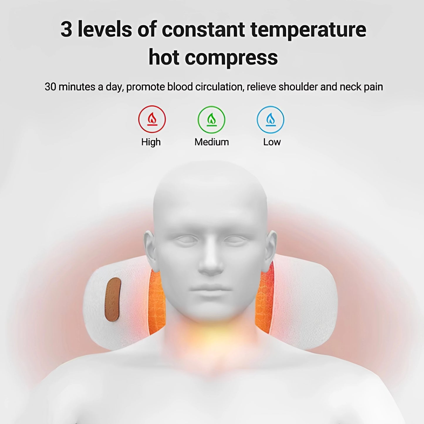 Närbild av massagezon och roterande massagehuvuden