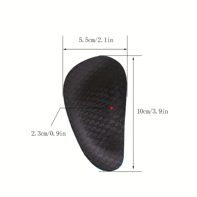 Halva fotvalvssulor sedda ovanifrån i dess mått