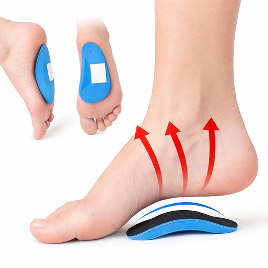 Andningsbara fotvalvssulor placerade under fotvalvet