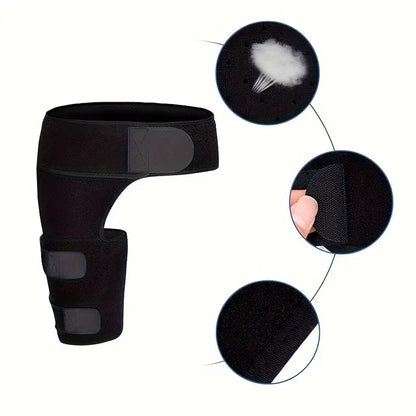 Neopren höftstöd för smärtlindring vid ischias, ljumskar och lår. Justerbar kompression, unisex design