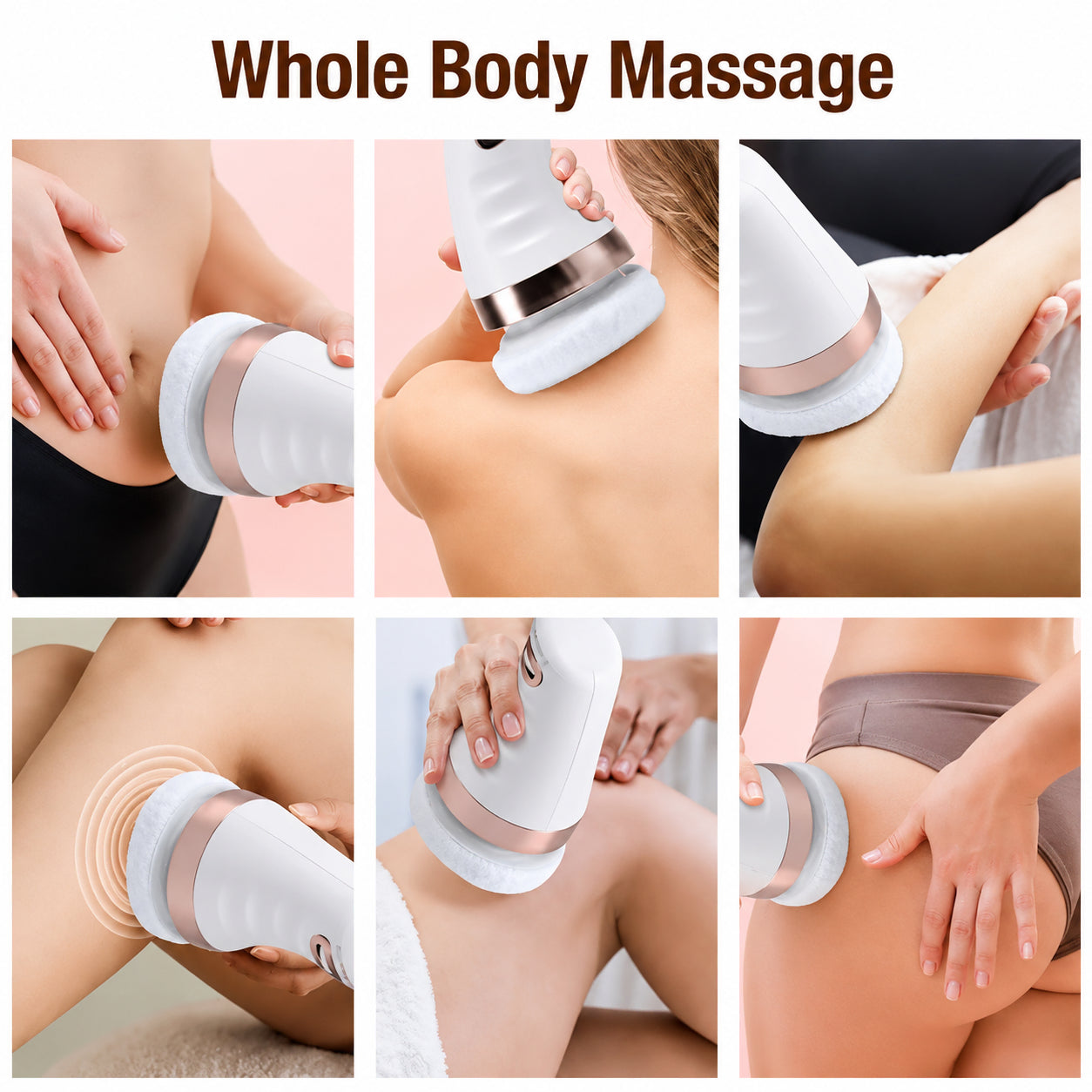 Cellulit massage maskin visad för kroppsmassage på axlar, armar, ben och lår.