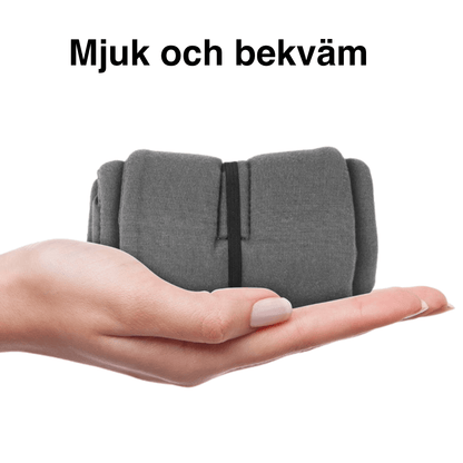 Närbild på sovmaskens mjuka och andningsbara bomullsmaterial