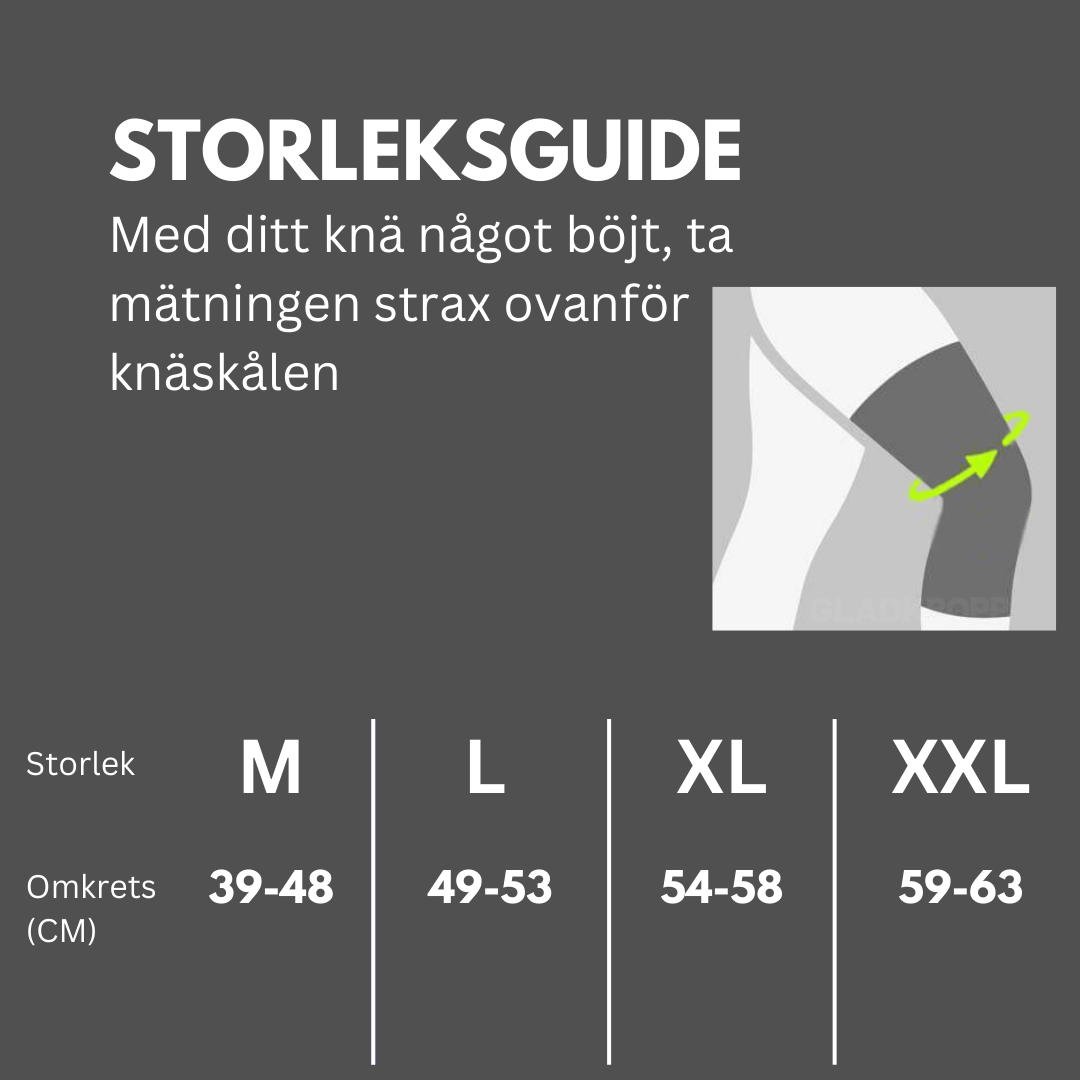 Storleksguide för elastiskt knäskydd