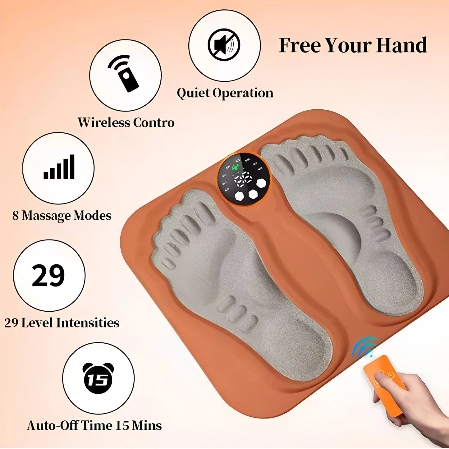 Närbild av kontrollenhet och intensitetsinställningar