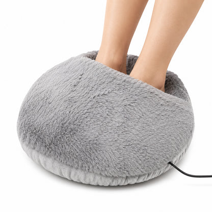 Elektrisk fotvärmare med mjuk plysch och USB som värmer fötterna.