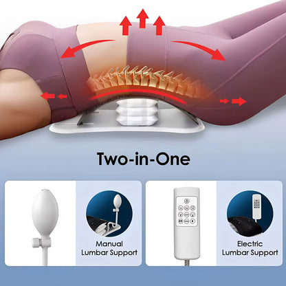 Person ligger på ryggsträckaren för att stretcha ryggraden