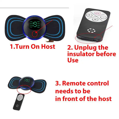 Trådlös EMS-massageenhet med fjärrkontroll