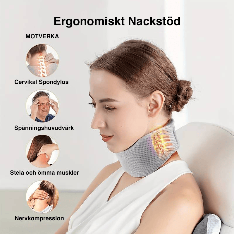 Nackstöd placerat bakom nacken vid sittande