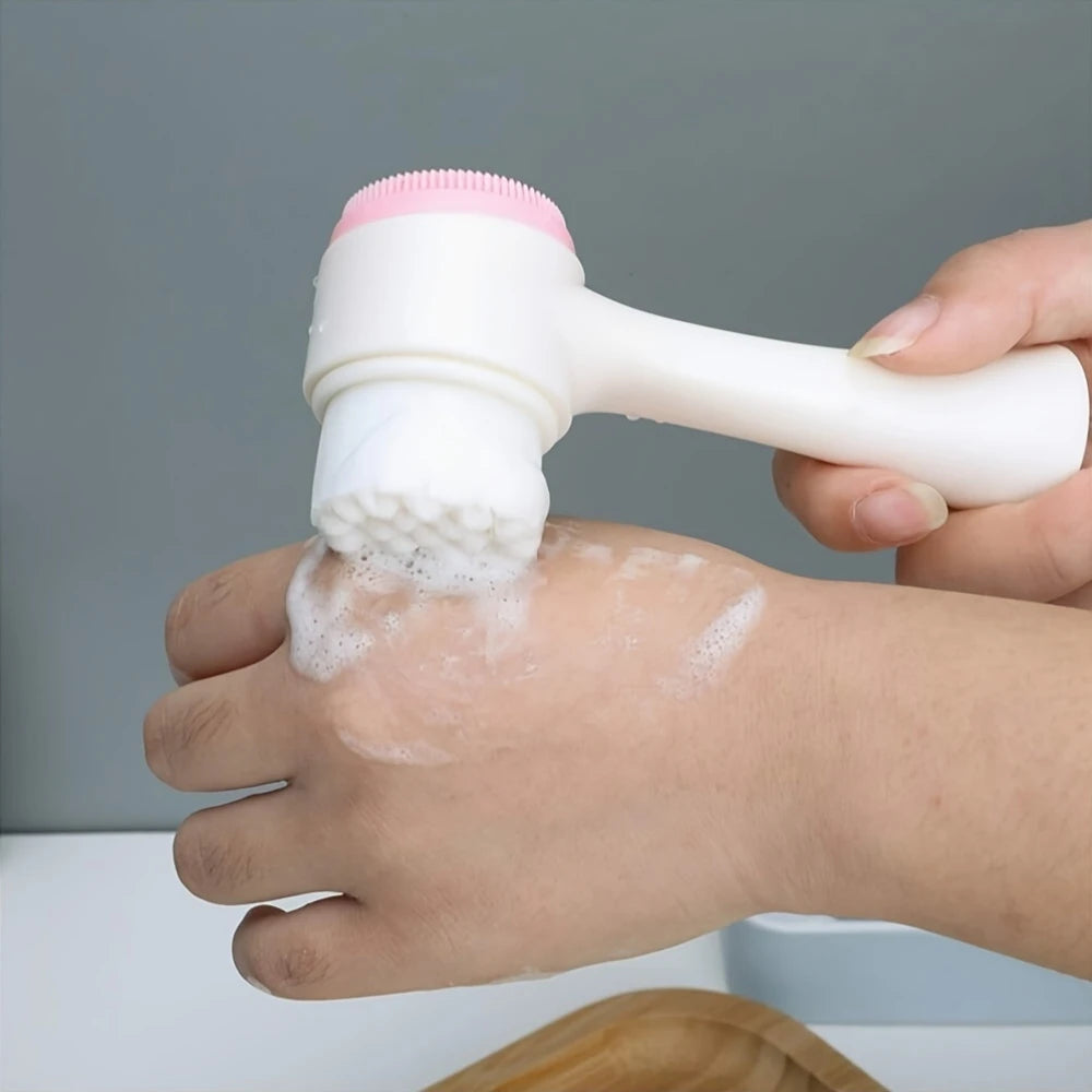 Dubbelverkande Silikon Ansiktsborste – Rengör & Massera