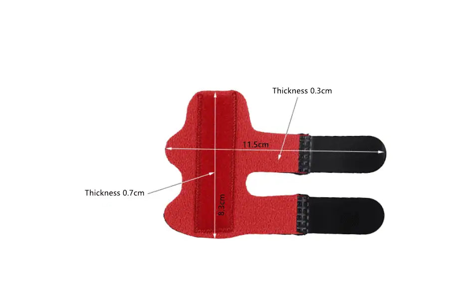 Storlek och dimensioner på ortopedisk fingerskena för stabilisering