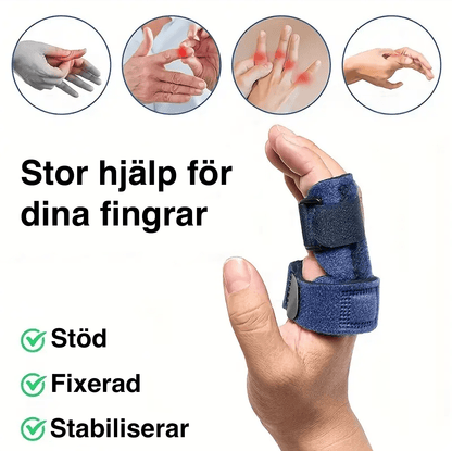 Justerbar fingerskena med aluminiumstöd – stabiliserande stöd för fingrar