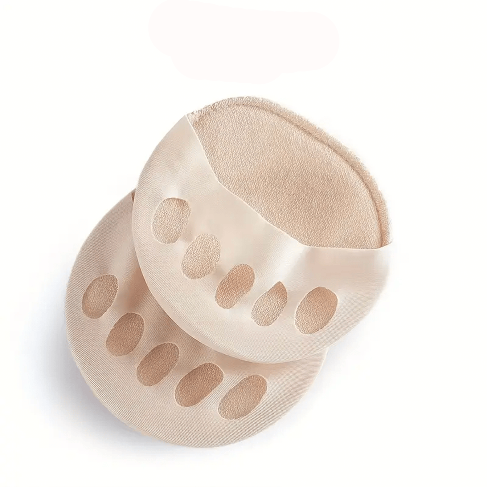 Beige silikonfotdynor för framfoten med stötdämpande zoner.