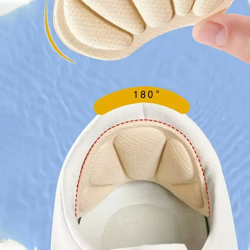 Hälskydd placerat i sko och visat från ovansidan med 180° passform