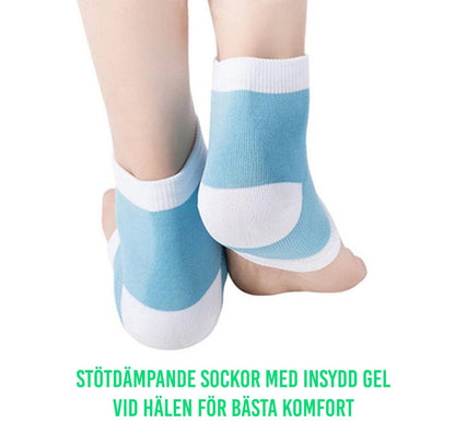 Gelstrumpa som bärs på foten och dämpar tryck vid gång