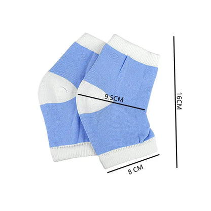 Storleksbild för hälsporrestrumpa med mått för längd och bredd.