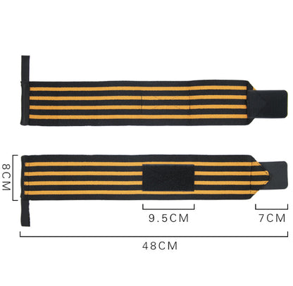 Handledsstöd för träning med justerbart kardborreband och måttangivelser för optimal passform och stabilitet.