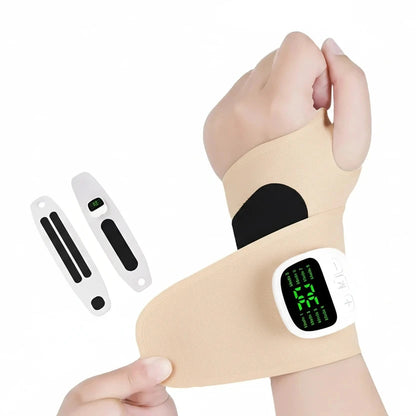 Handledsstöd med vibration som bärs runt handled och tumme