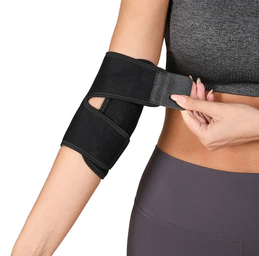 Justerbart unisex armbågsstöd i neopren buret på arm