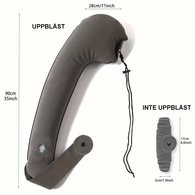 Person som vilar med nackkudde under resa