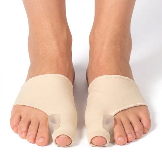 Korrigerande stöd med tåseparerare placerat runt stortån