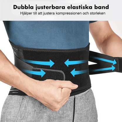 Produkten har dubbla justerbara elastiska band för att justera storleken