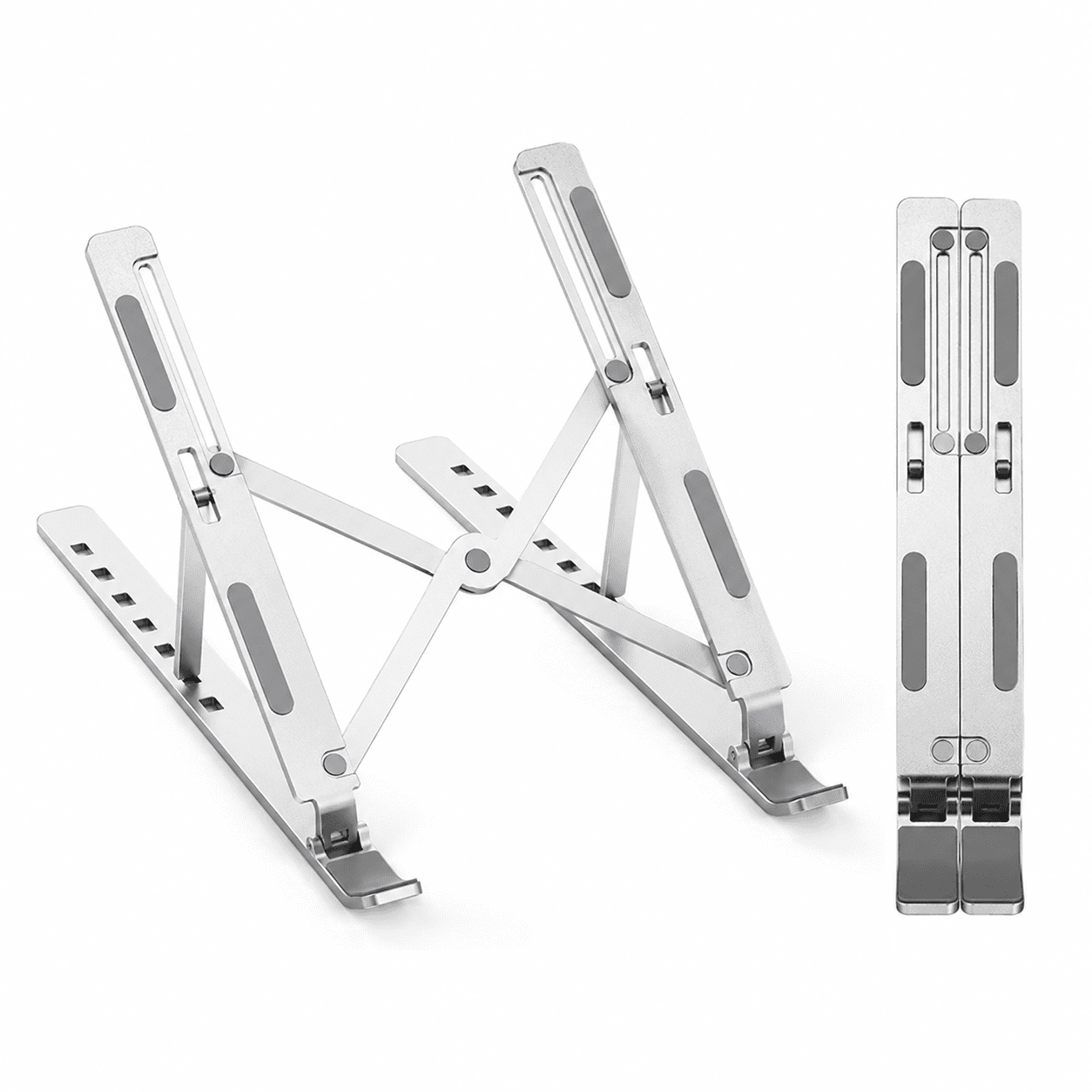 Laptopställ i aluminium med hopfällbar konstruktion
