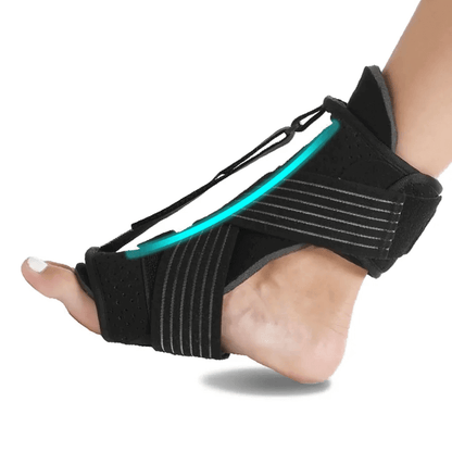 Nattskena för hälsmärta monterad på fot i viloläge