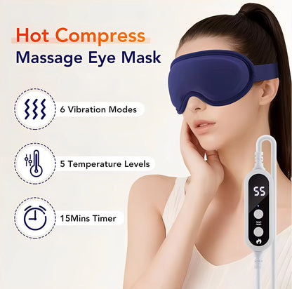 Ögonmask med integrerade värme- och massagezoner