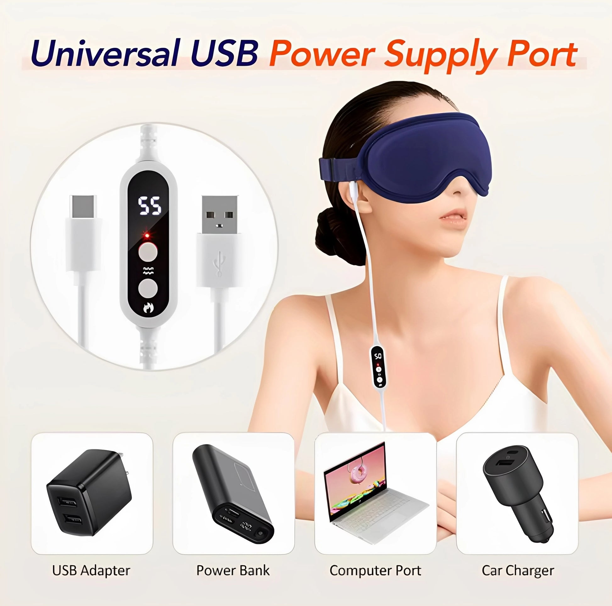 Handkontroll med inställningar för värme och massage