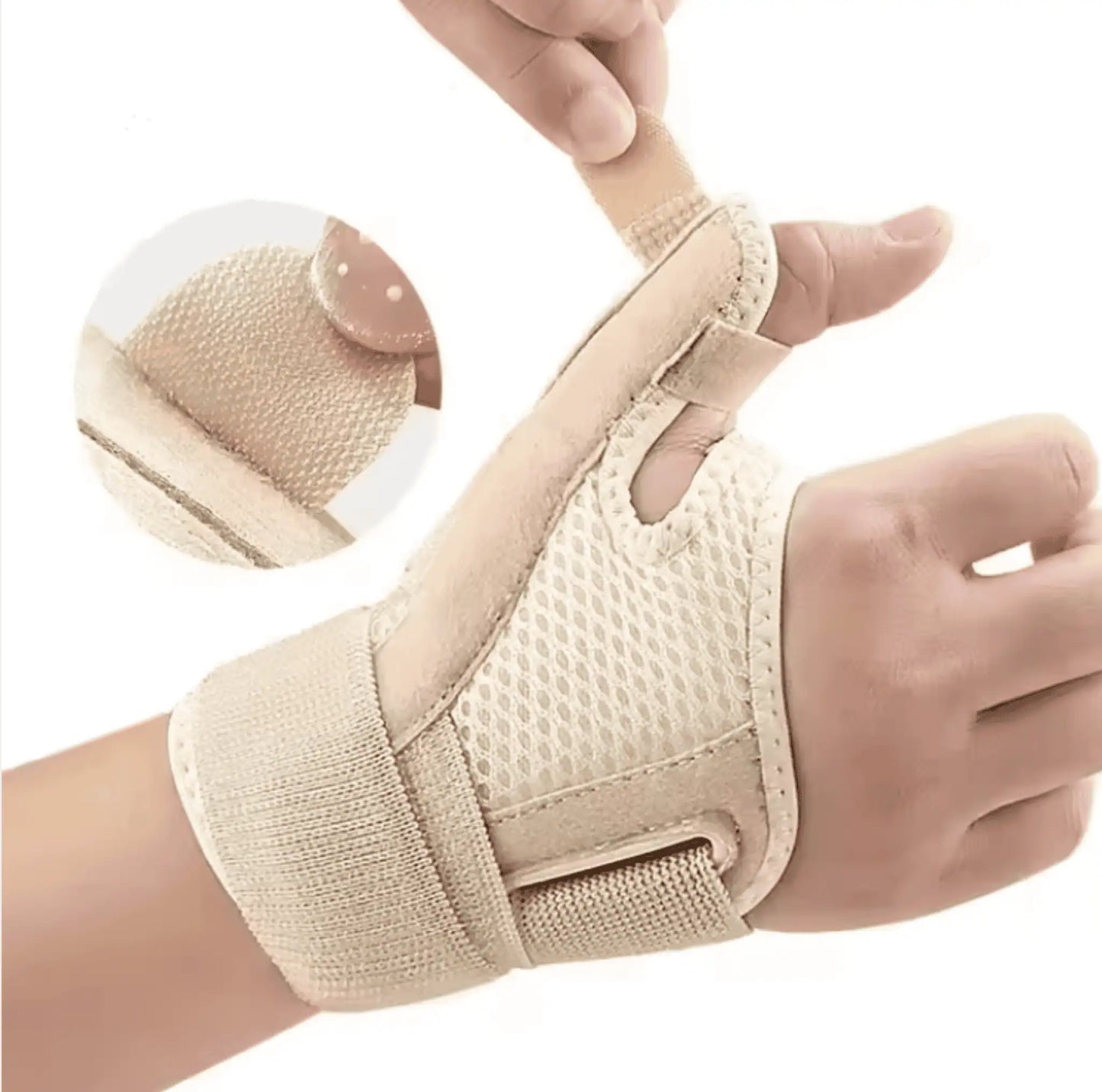 Ortopedisk tumstödsskena som stabiliserar tumme och handled