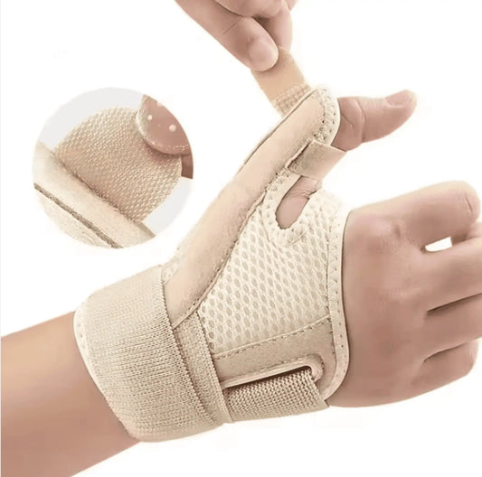 Ortopedisk tumstödsskena som stabiliserar tumme och handled