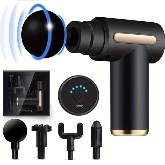 Mini massagepistol med utbytbara massagehuvuden