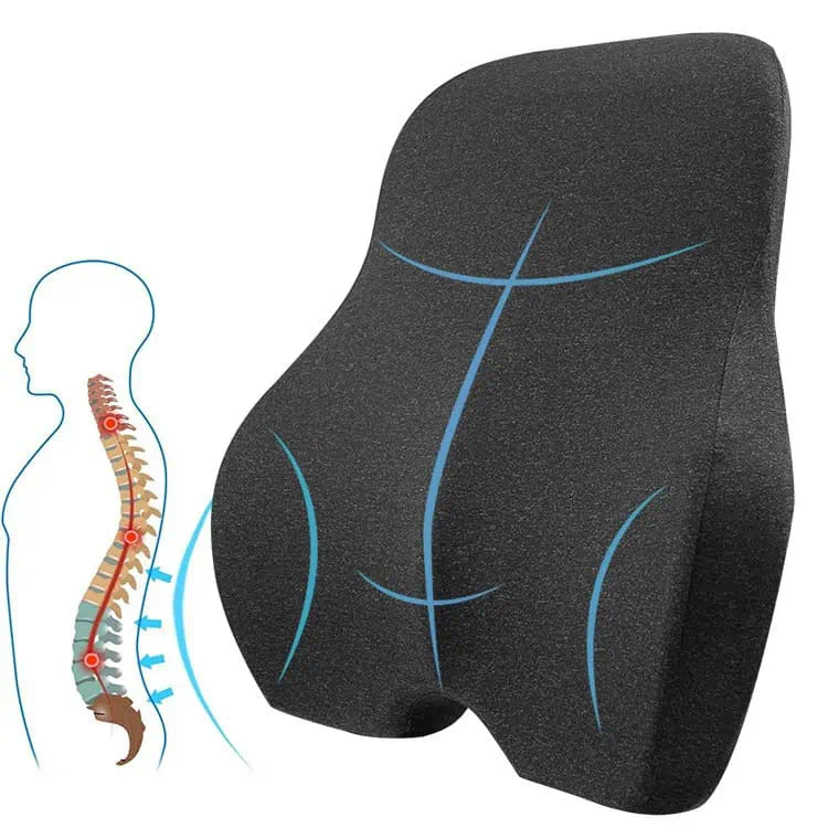 Ryggstödskudde med ergonomisk form för ländryggsstöd