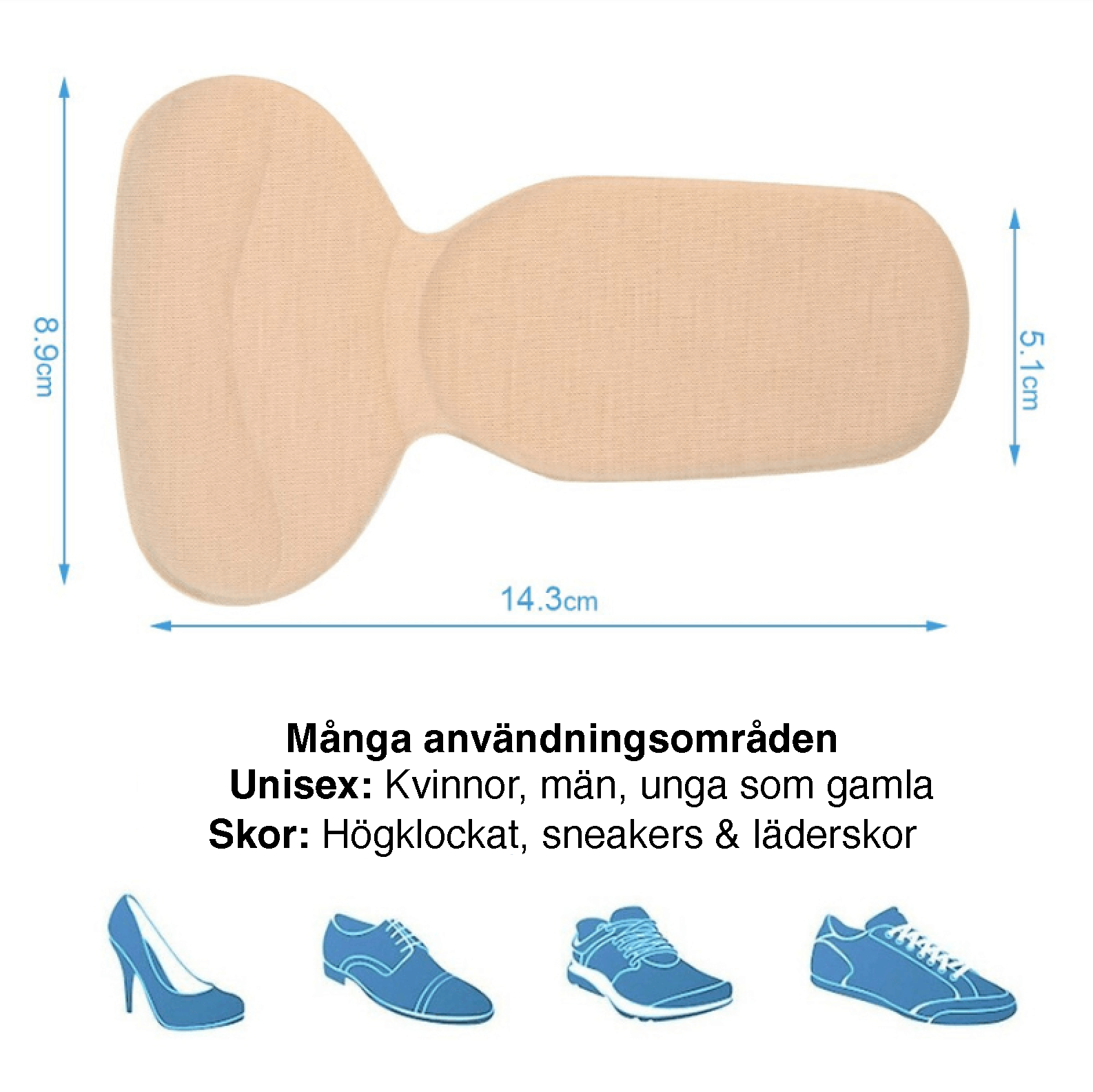 Gelbaserat skoskavsinlägg för avlastning av hälen