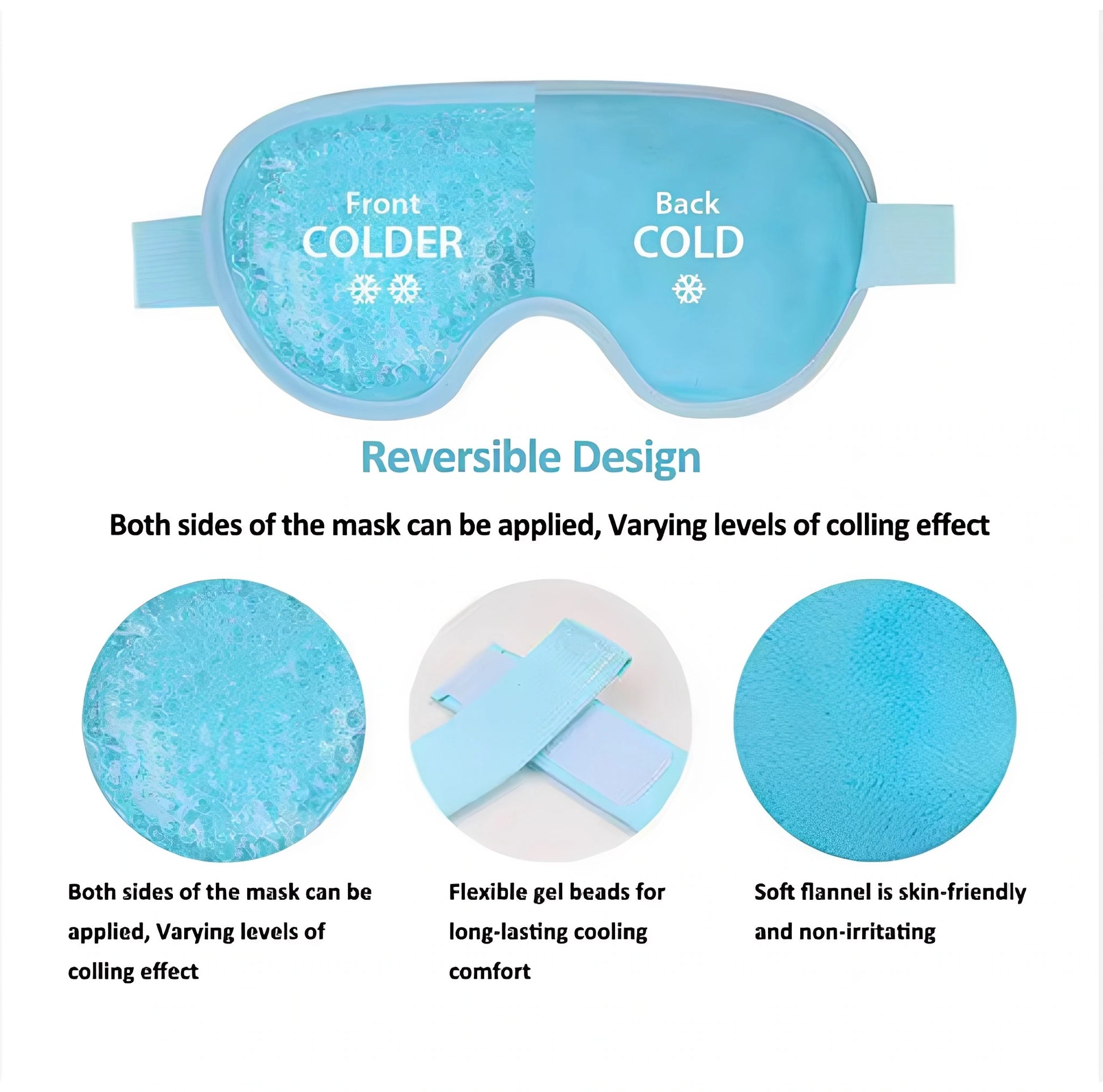 Justerbart elastiskt band för individuell passform med vändbar sida av sovmasken