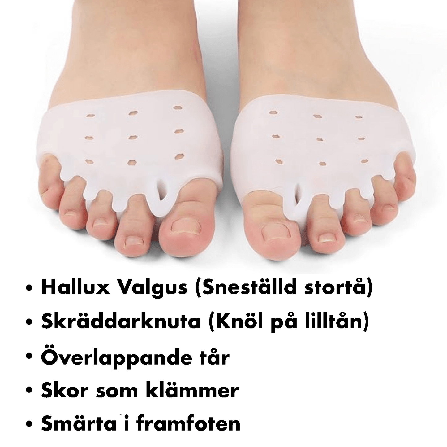 Tåseparerare som håller alla tår isär