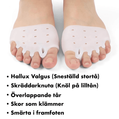 Tåseparerare som håller alla tår isär