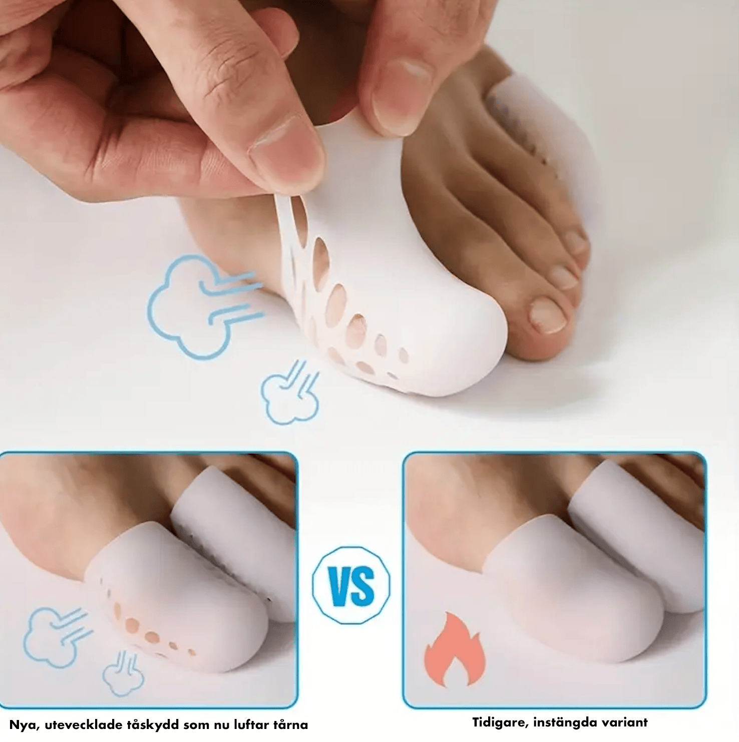 Närbild på mjukt och flexibelt silikontåskydd