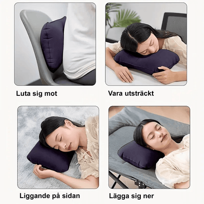 Kudde använd som nackstöd vid vila